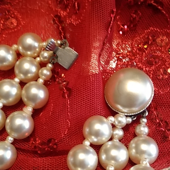 Pearl triple strand choker necklace - Picture 3 of 3